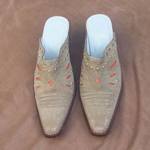 Slip on backless booties